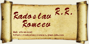 Radoslav Romčev vizit kartica